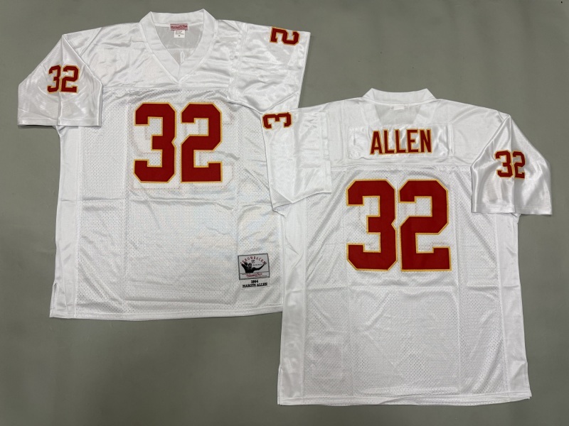 Men 2025 Kansas City Chiefs #32 Allen white Throwback Limited NFL Jersey style 001